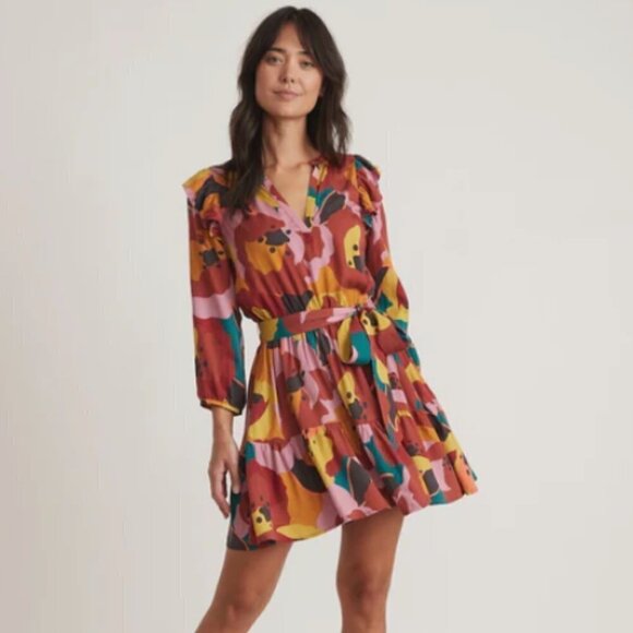 Marine Layer Elise Mini Dress in Exploded Floral - Picture 1 of 8